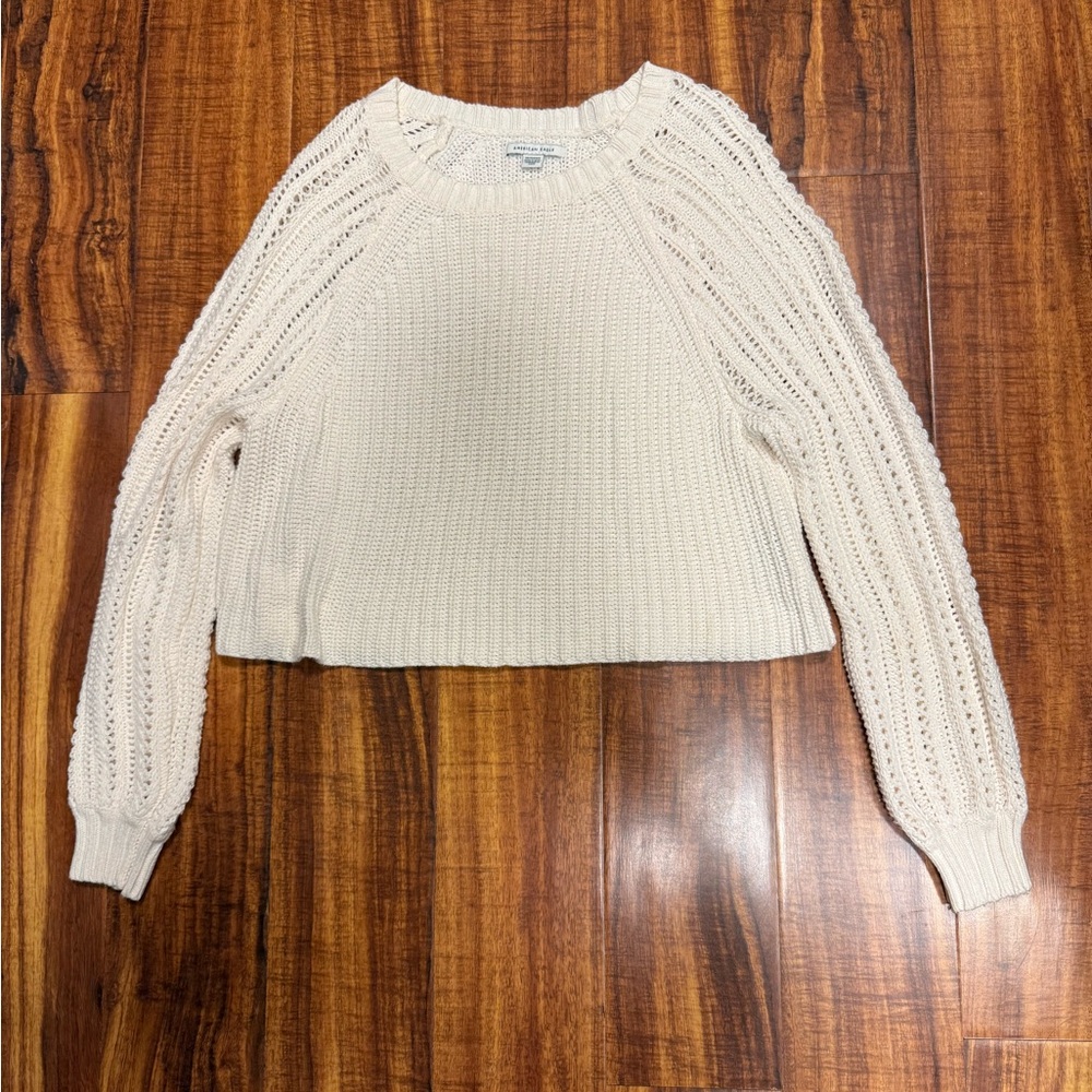 🌊Buy 2 get 1 Free 🌊 American Eagle Outfitters Cream Cropped Sweater